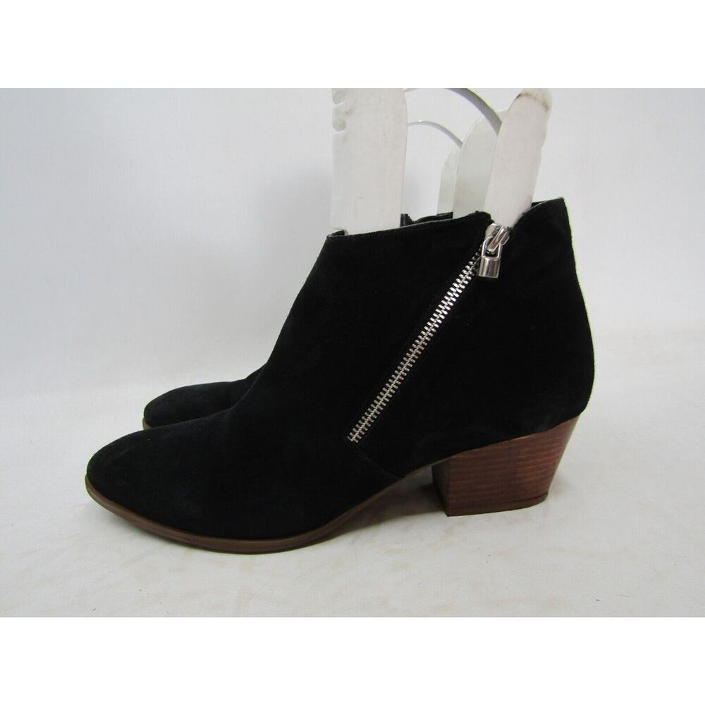 Franco Sarto Womens Size 11 M Black Suede Zip Ankle Fashion Boots Booties